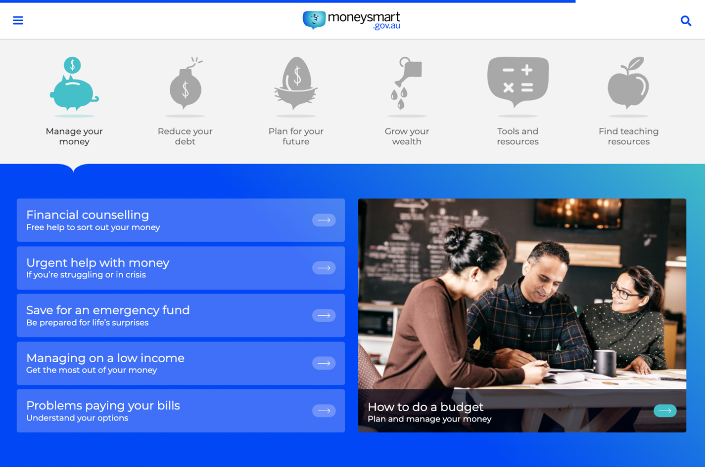 Screenshot of Moneysmart